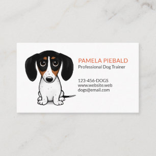Piebald Dachshund Cute Puppy-Tecknad Visitkort