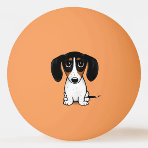 Piebald Dachshund Cute Tecknad hund Ping Pong Boll