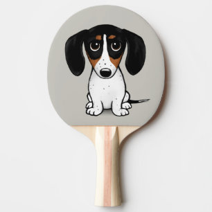 Piebald Dachshund  Cute Tecknad hund Pingisracket