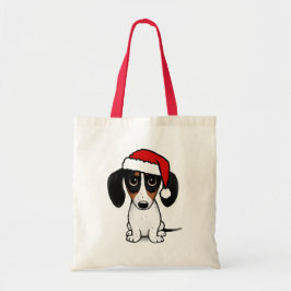 Piebald Dachshund Santa Cute Wiener Hund Tygkasse