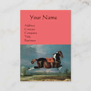 Piebald Horse "Ceassistance Monogram", rosa Visitkort
