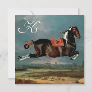 Piebald Horse "Ceassistance" Rearing Monogram Inbjudningar