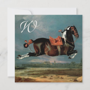 Piebald Horse "Ceassistance" Rearing Monogram Inbjudningar