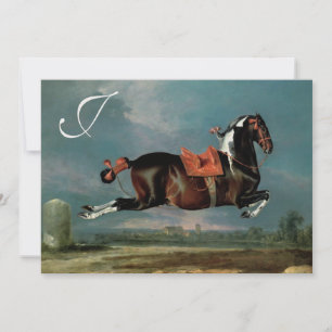 Piebald Horse "Ceassistance" Rearing Monogram Inbjudningar
