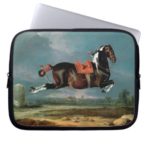 Piebald Horse "Ceassistance" Rearing Monogram Laptop Fodral