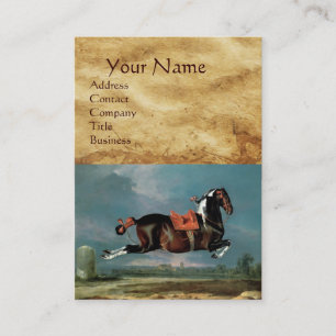 Piebald Horse "Ceassistance" Rearing Monogram Visitkort
