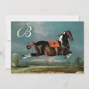 Piebald Horse "Ceassistance' Rearing Parchment Mon Inbjudningar