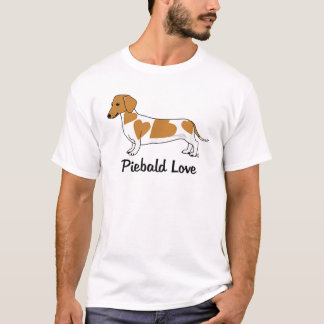 Piebald Kärlek Dachshund T-Shirt (röd märkning)
