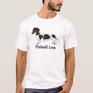 Piebald Kärlek Dachshund T-Shirt (svart markering