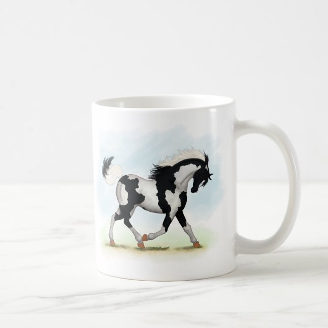 Piebald Overo Pinto Horse Kaffemugg (Höger)
