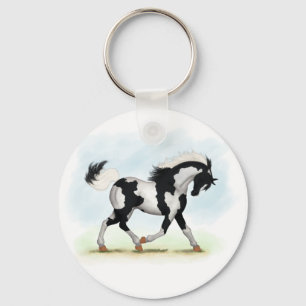 Piebald Overo Pinto Horse Nyckelring