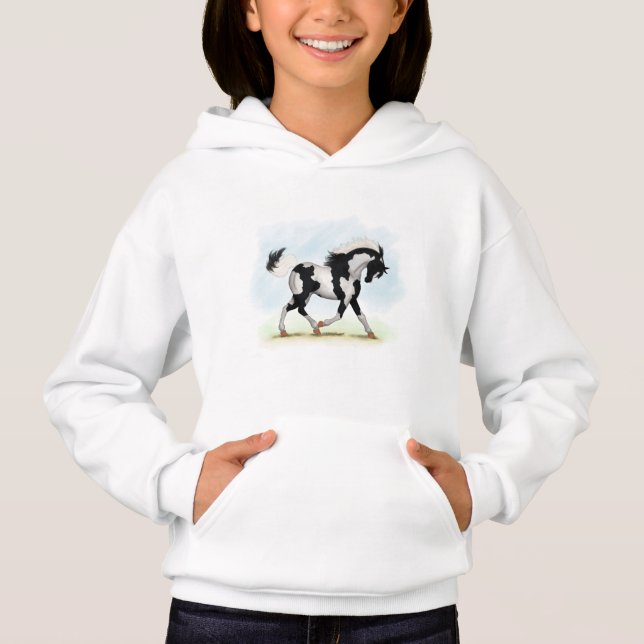 Piebald Overo Pinto Horse T Shirt (Framsida)