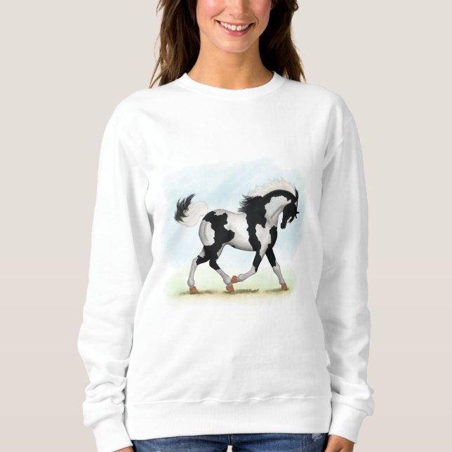 Piebald Overo Pinto Horse T Shirt (Framsida)