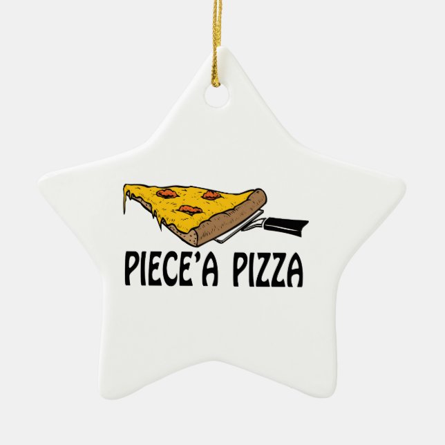 Piece en Pizza Julgransprydnad Keramik (Framsidan)