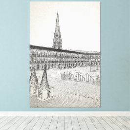 Piece Hall, Halifax, Arkitektskiss Canvastryck
