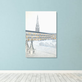 Piece Hall, Halifax, Arkitektskiss Canvastryck