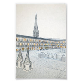 Piece Hall, Halifax, Arkitektskiss Fototryck