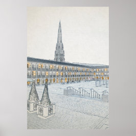 Piece Hall, Halifax, Arkitektskiss Poster