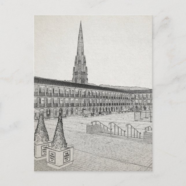 Piece Hall, Halifax, Arkitektskiss Vykort (Framsida)