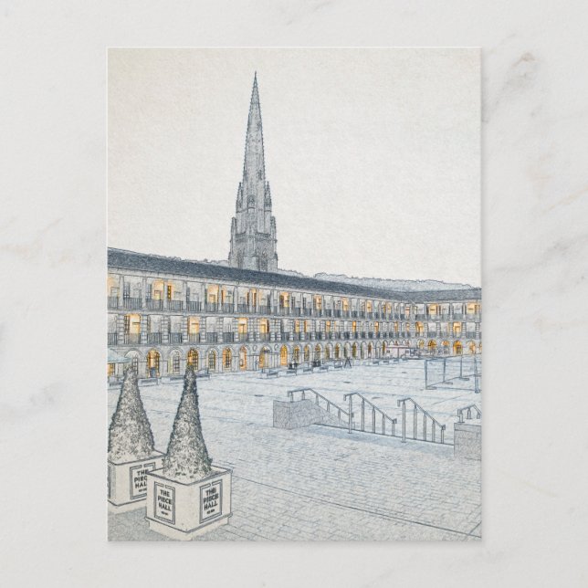 Piece Hall, Halifax, Arkitektskiss Vykort (Framsida)