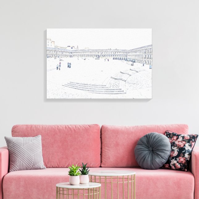 Piece Hall Halifax – Historiska West Yorkshire Canvastryck (Insitu (Vardagsrum))