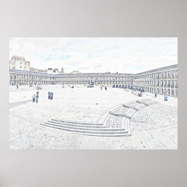 Piece Hall Halifax – Historiska West Yorkshire Poster (Framsidan)