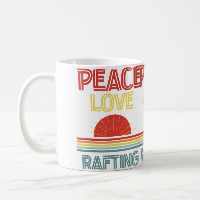 Piece Love Rafting Funny Kaffemugg (Vänster)