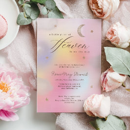 Piece of Heaven Celestial Holographic Baby Shower Inbjudningar
