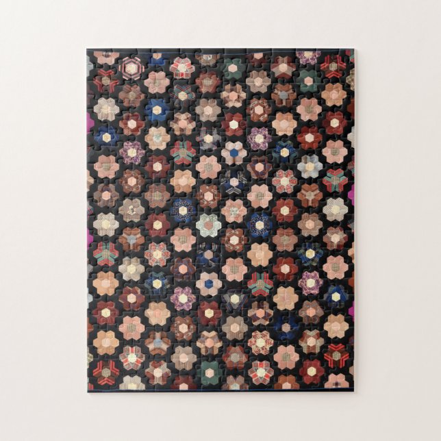 Pieced hexagons quilt pussel (Vertikal)