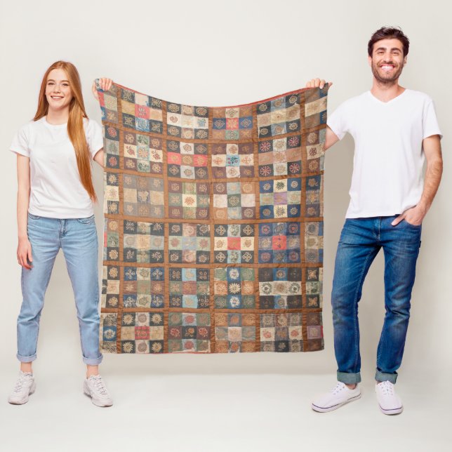 Pieced Nine-Patch finare quilt Fleecefilt (På plats)