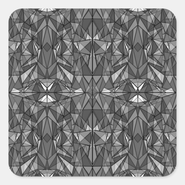 PiecedLayered 2 x2 BandW Fyrkantigt Klistermärke (Framsida)