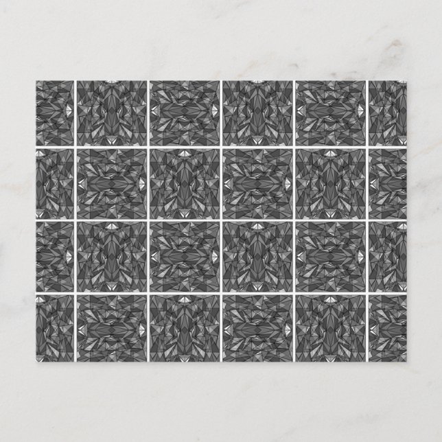 PiecedLayered 2 x2 BandW Vykort (Framsida)