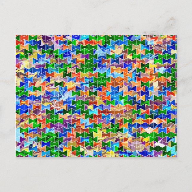 Piecewise Bowties Swirl-vykort Vykort (Framsida)