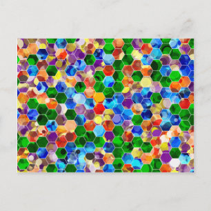 Piecewise Hexagons Dot Postcard Vykort