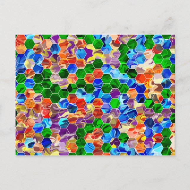Piecewise Hexagons Swirl-vykort Vykort (Framsida)