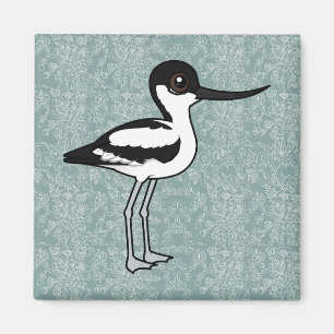 Pied Avocet Cute Birdorable Tecknad Bird Magnet