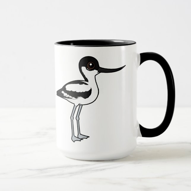 Pied Avocet Cute Birdorable Tecknad Bird Mugg (Höger)