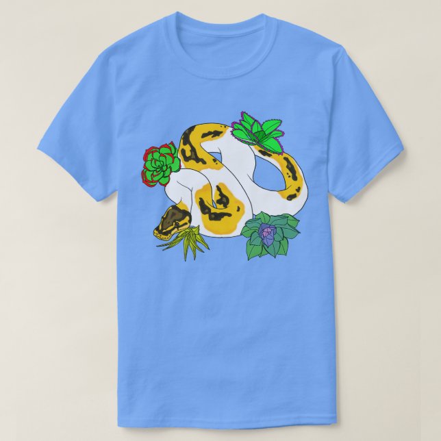 Pied Boll Python med Succulents T Shirt (Design framsida)