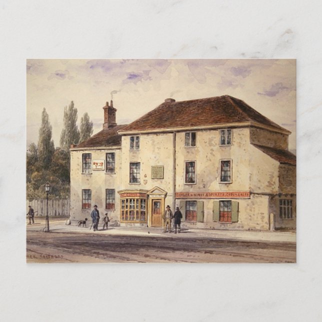 Pied Bull Public House, 1848 Vykort (Framsida)