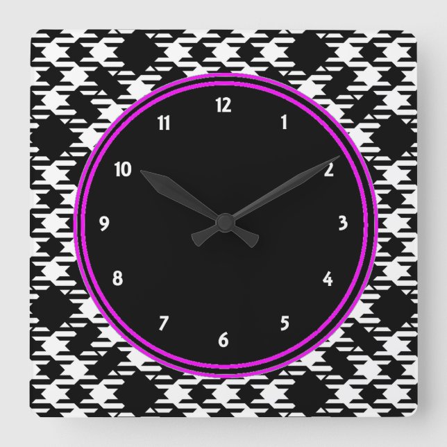 Pied de Poule Fyrkantig Klocka (Framsida)