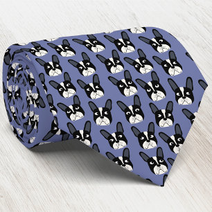 Pied Fransk Bulldog Blue Neck Tie Slips