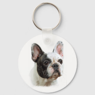 Pied Fransk Bulldog-nyckelring Nyckelring