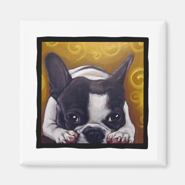 Pied Frenchie Nap Magnet (Framsidan)