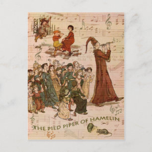 Pied Piper Collage Vykort
