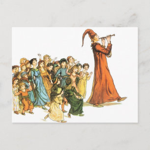 Pied Piper Illustration av Kate Greenaway Vykort