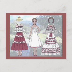 Piedad of Panama Papper Doll Postcard Vykort
