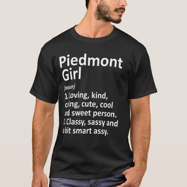 Piedmont Girl Ok Oklahoma Funny City Roots T Shirt (Framsida)