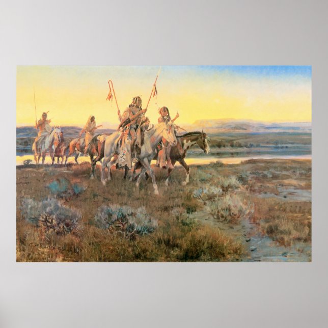 Piegans, av Charles M. Russell Poster (Framsidan)