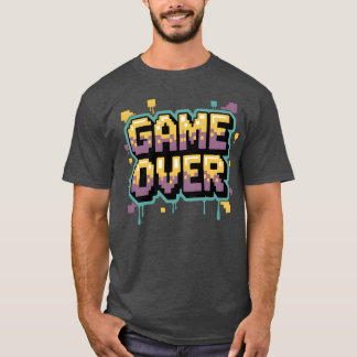 Pielated Game Over-meddelandedesign retro familj T Shirt