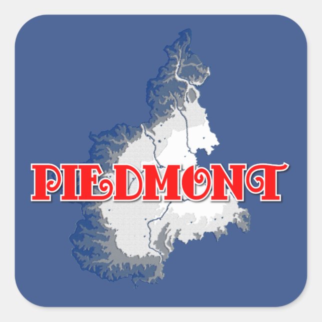 Piemont Fyrkantigt Klistermärke (Framsida)